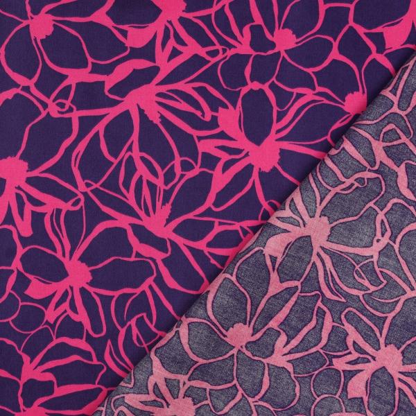 Baumwoll-Satin "Magnolia" von Nerida Hansen in Purple/Pink